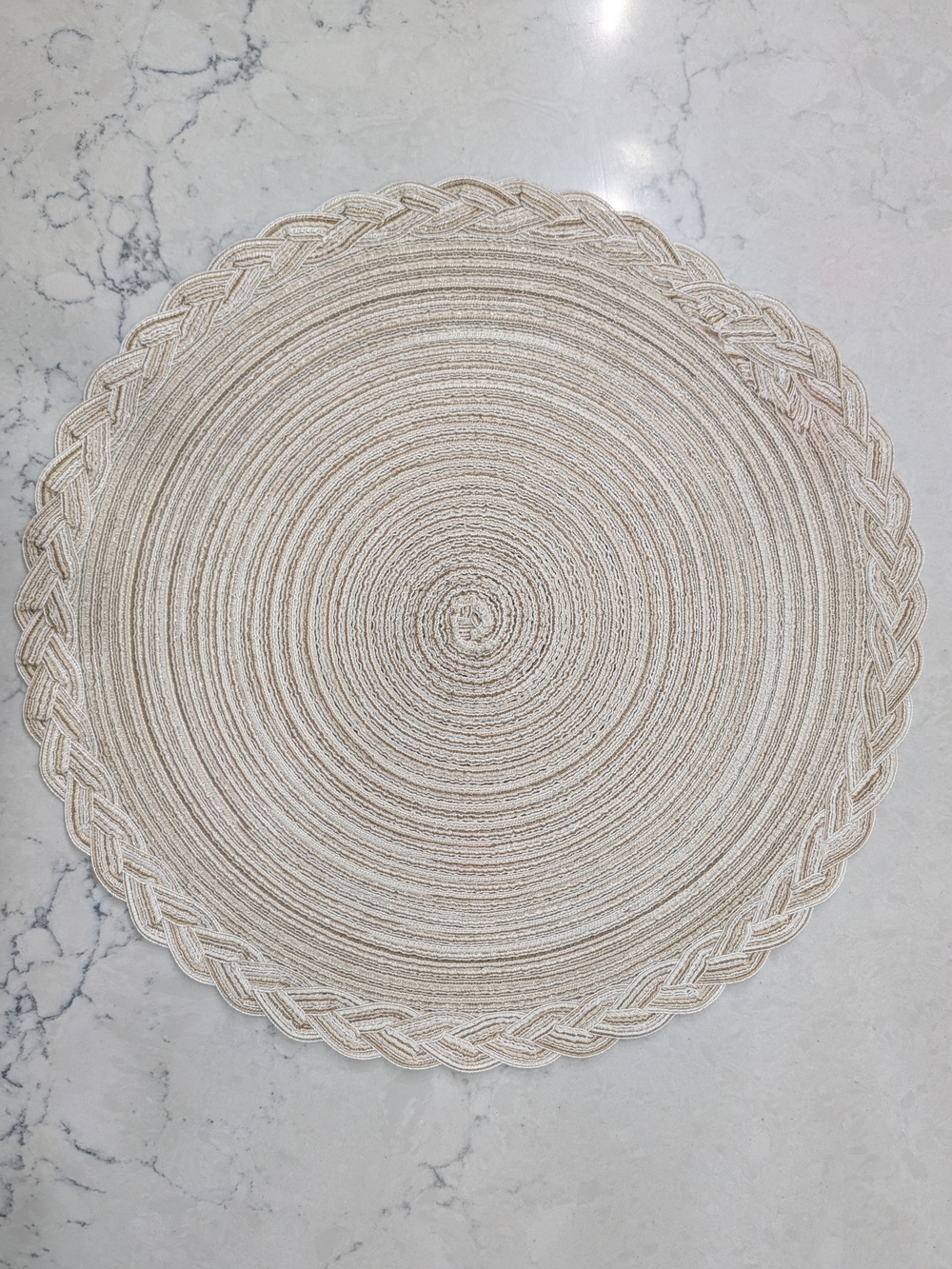 Zulay Kitchens Neutral Braided Round Placemats - Set Of 6